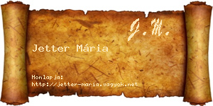 Jetter Mária névjegykártya