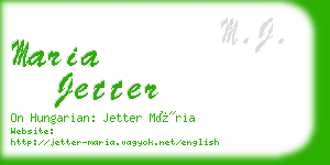 maria jetter business card